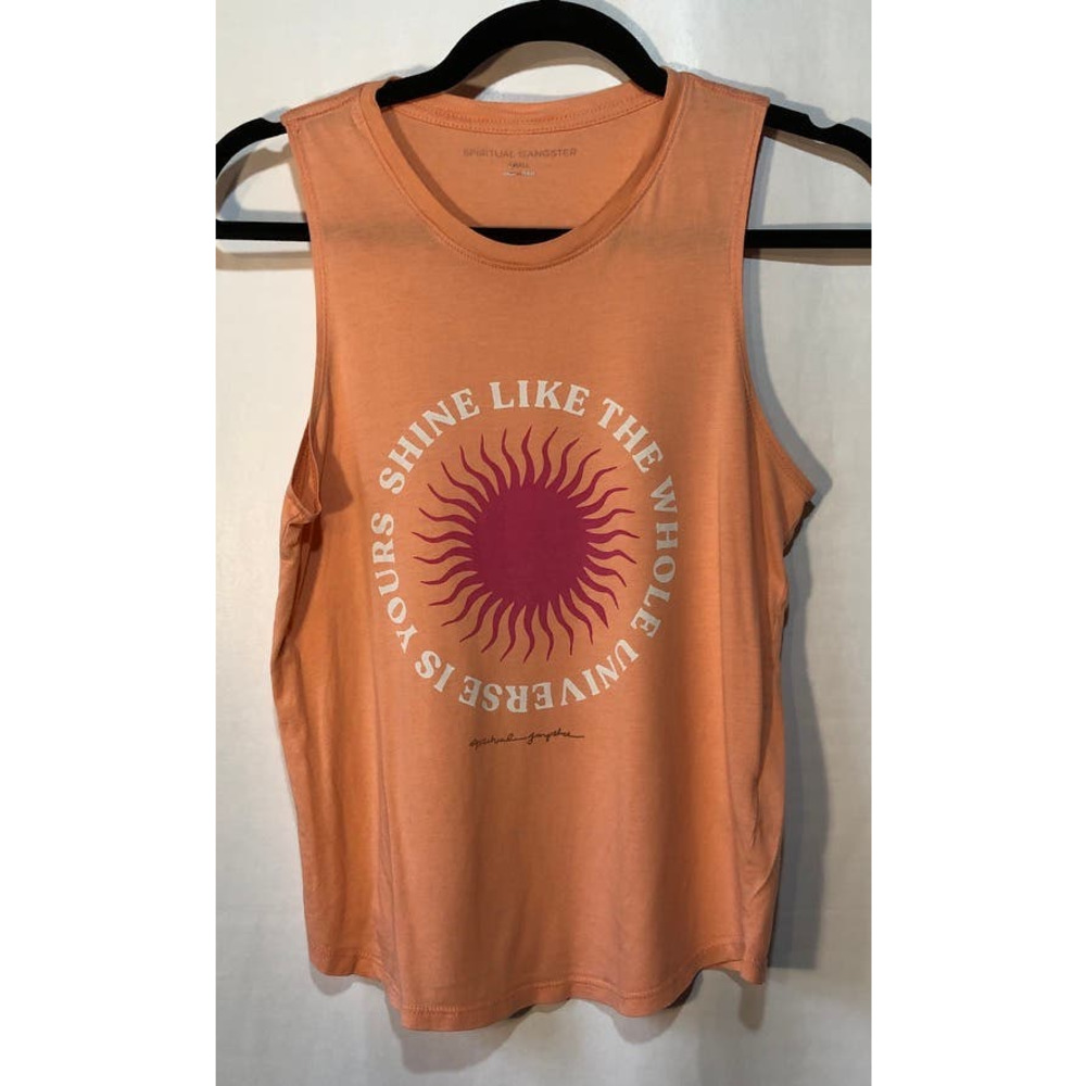 Spiritual Gangster Shine Like the Whole Universe is Yours Peach tank top
